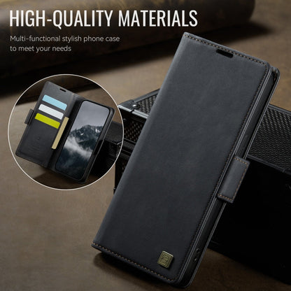 For iPhone 12 / 12 Pro AutSpace A11 Side Buckle MagSafe Magnetic RFID Phone Leather Case(Black)