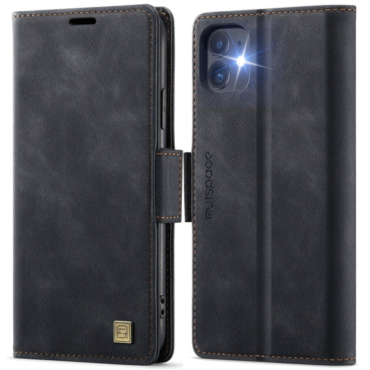 For iPhone 11 AutSpace A11 Side Buckle MagSafe Magnetic RFID Phone Leather Case(Black)