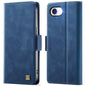 For iPhone 17e / 16e AutSpace A11 Side Buckle MagSafe Magnetic RFID Phone Leather Case(Blue)
