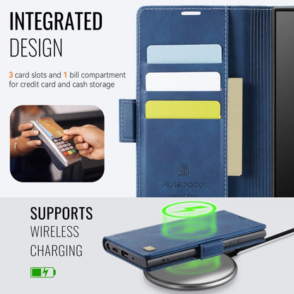 Pour Samsung Galaxy Note20 Ultra AutSpace A11 Étui en cuir avec boucle latérale MagSafe magnétique RFID pour téléphone (bleu)