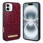Pour iPhone 16 Étui de téléphone en PU texturé en alligator VIETAO (Rouge)