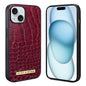 For iPhone 15 VIETAO Alligator Texture PU Phone Case(Red)
