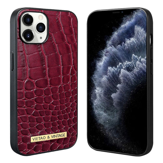 For iPhone 11 Pro Max VIETAO Alligator Texture PU Phone Case(Red)