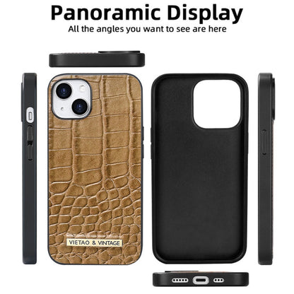 For iPhone 11 VIETAO Alligator Texture PU Phone Case(Brown)