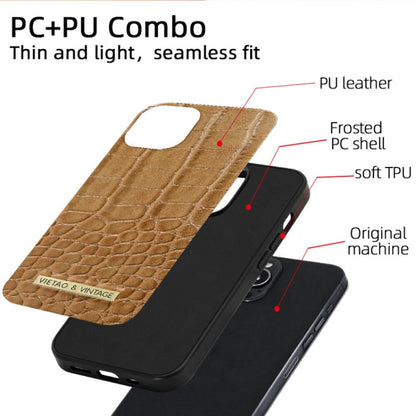 For iPhone 15 Pro Max VIETAO Alligator Texture PU Phone Case(Black)