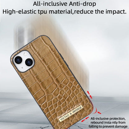 For iPhone 11 VIETAO Alligator Texture PU Phone Case(Brown)