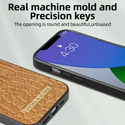 For iPhone 11 VIETAO Alligator Texture PU Phone Case(Brown)