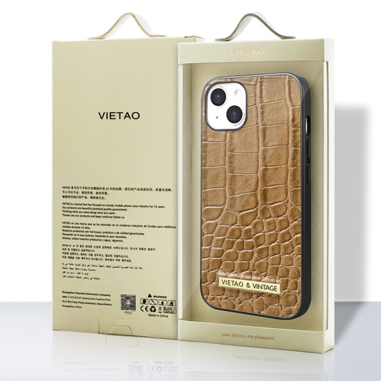 For iPhone 15 Pro Max VIETAO Alligator Texture PU Phone Case(Black)