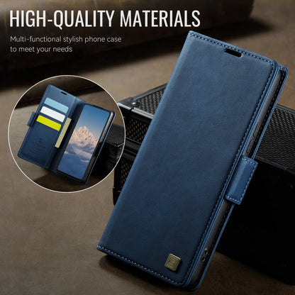 For Samsung Galaxy A32 5G AutSpace A11 Side Buckle MagSafe Magnetic RFID Phone Leather Case(Blue)