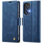 For Samsung Galaxy A53 5G AutSpace A11 Side Buckle MagSafe Magnetic RFID Phone Leather Case(Blue)