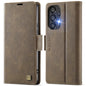 For Samsung Galaxy A33 5G AutSpace A11 Side Buckle MagSafe Magnetic RFID Phone Leather Case(Coffee)