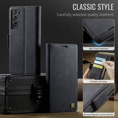 For Samsung Galaxy S21+ 5G AutSpace A11 Side Buckle MagSafe Magnetic RFID Phone Leather Case(Black)