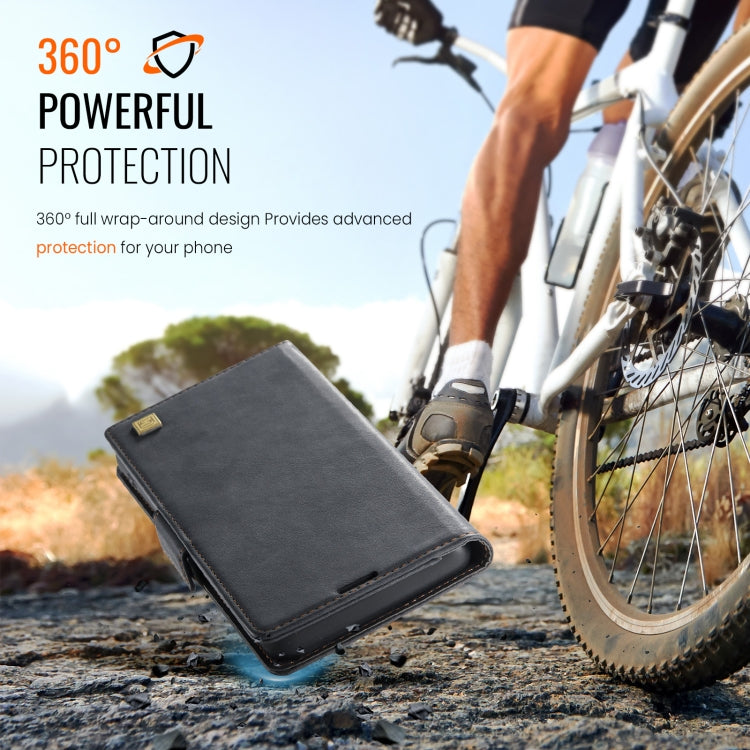 For Samsung Galaxy S22 Ultra 5G AutSpace A11 Side Buckle MagSafe Magnetic RFID Phone Leather Case(Black)