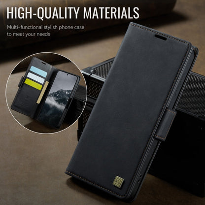 For Samsung Galaxy S25 Ultra 5G AutSpace A11 Side Buckle MagSafe Magnetic RFID Phone Leather Case(Black)