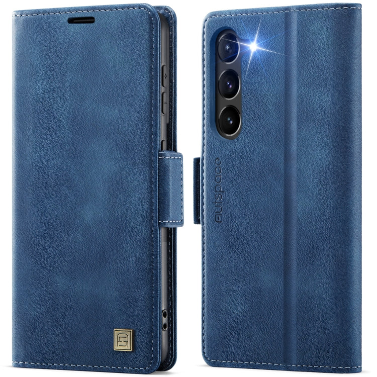 For Samsung Galaxy S23+ 5G AutSpace A11 Side Buckle MagSafe Magnetic RFID Phone Leather Case(Blue)