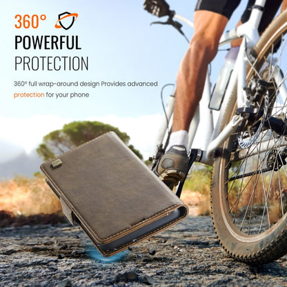 For Samsung Galaxy S23+ 5G AutSpace A11 Side Buckle MagSafe Magnetic RFID Phone Leather Case(Coffee)