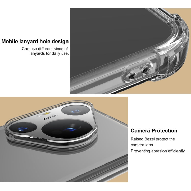 For Huawei Mate 70 imak Shockproof Airbag TPU Phone Case(Transparent Black)
