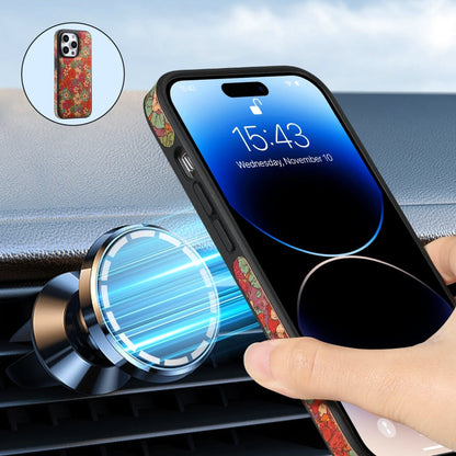 For iPhone 15 Pro Max Denior D23 MagSafe Detachable Zipper Wallet Holder Phone Case(Red)