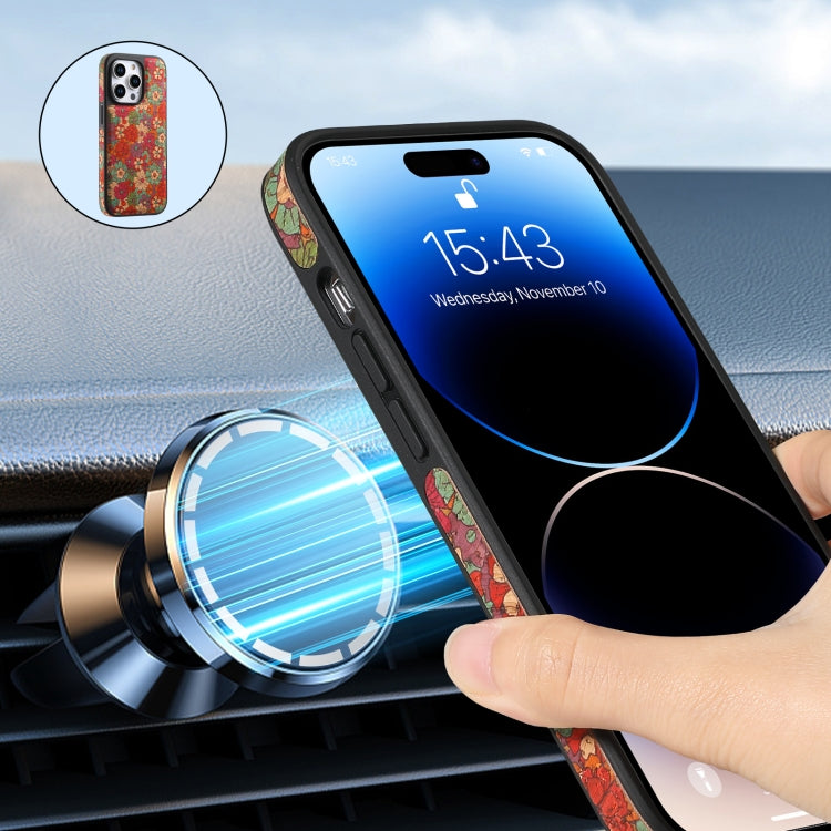 For iPhone 12 Denior D23 MagSafe Detachable Zipper Wallet Holder Phone Case(Red)