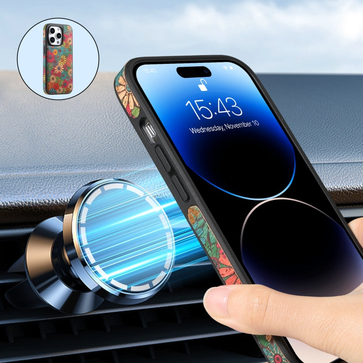 For iPhone 12 Denior D23 MagSafe Detachable Zipper Wallet Holder Phone Case(Green)