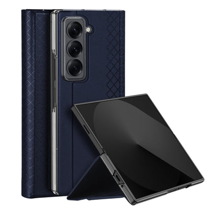 For Samsung Galaxy Z Fold Special DUX DUCIS Bril Series PU + TPU Phone Case(Blue)