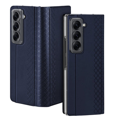 For Samsung Galaxy Z Fold Special DUX DUCIS Bril Series PU + TPU Phone Case(Blue)