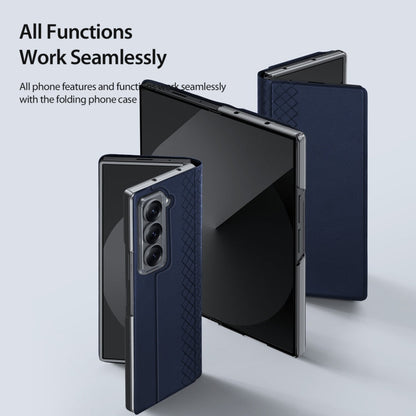 For Samsung Galaxy Z Fold Special DUX DUCIS Bril Series PU + TPU Phone Case(Blue)
