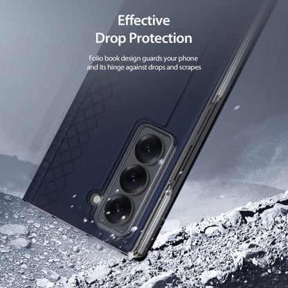 For Samsung Galaxy Z Fold Special DUX DUCIS Bril Series PU + TPU Phone Case(Blue)