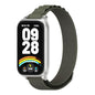 For Xiaomi Smart Band 9 Active / Redmi Band 3 Mijobs Metal Shell Nylon Watch Band(Army Green Silver)