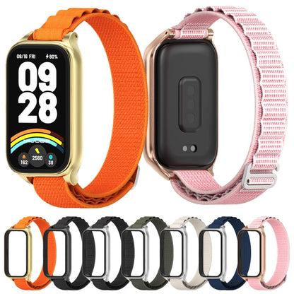For Xiaomi Smart Band 9 Active / Redmi Band 3 Mijobs Metal Shell Nylon Watch Band(Black)