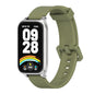 For Xiaomi Smart Band 9 Active / Redmi Band 3 Mijobs Metal Shell Silicone Watch Band(Army Green Silver)