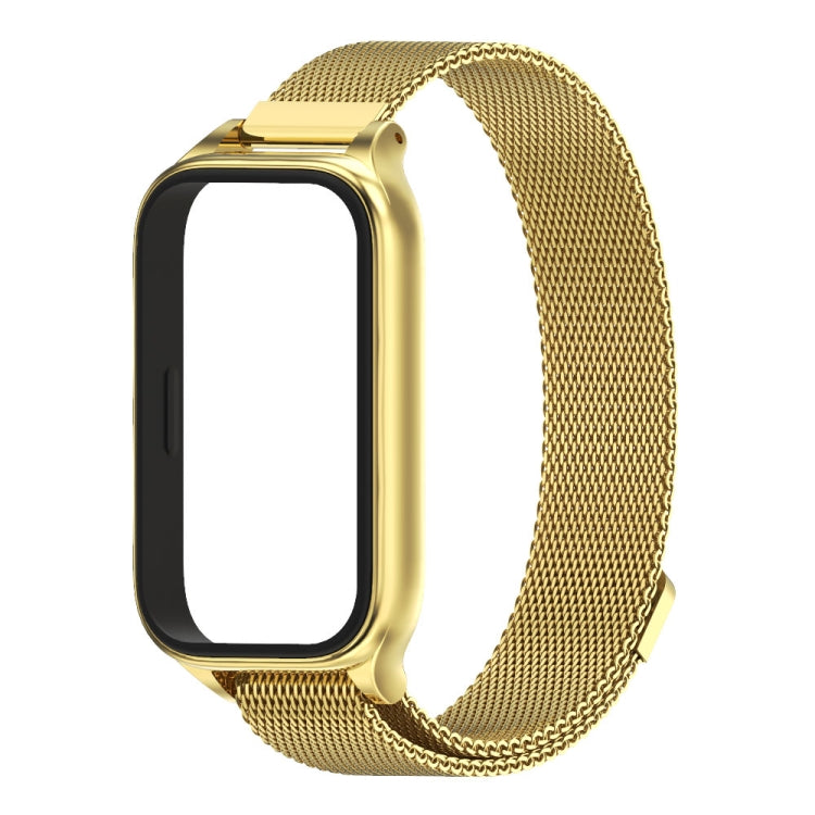 Pour Xiaomi Smart Band 9 Active / Redmi Band 3 Coque métallique Mijobs Bracelet de montre magnétique milanais (Or)
