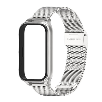 For Xiaomi Smart Band 9 Active / Redmi Band 3 Mijobs Metal Shell Milan Buckle Watch Band(Silver)