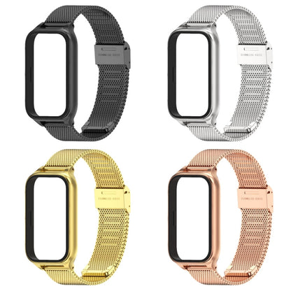 For Xiaomi Smart Band 9 Active / Redmi Band 3 Mijobs Metal Shell Milan Buckle Watch Band(Black)