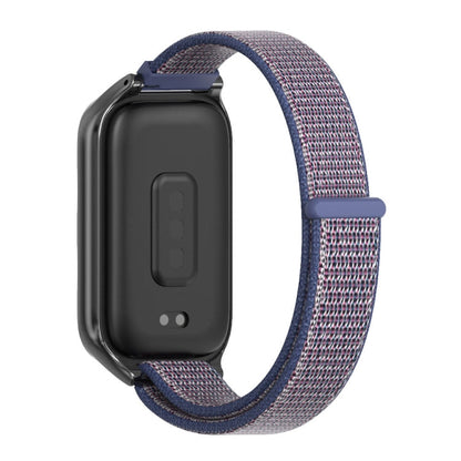 For Xiaomi Smart Band 9 Active / Redmi Band 3 Mijobs Metal Shell Nylon Loop Watch Band(Midnight Blue Black)