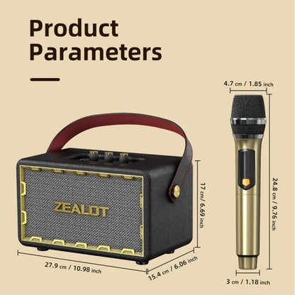 Enceinte Bluetooth sans fil portable Zealot MT01M Retro Card avec deux microphones (blanc)