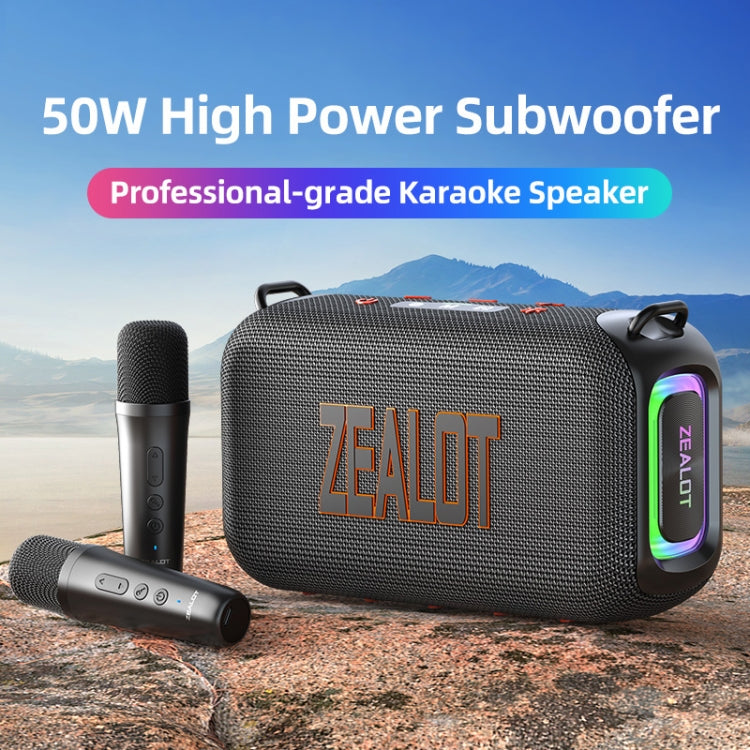 Zealot S85M 50W Outdoor Portable Bluetooth Speaker with Dual Microphones(Black)