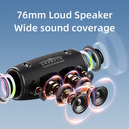 Zealot S87M 80W Portable Outdoor RGB Bluetooth Speaker with Microphone(Black)