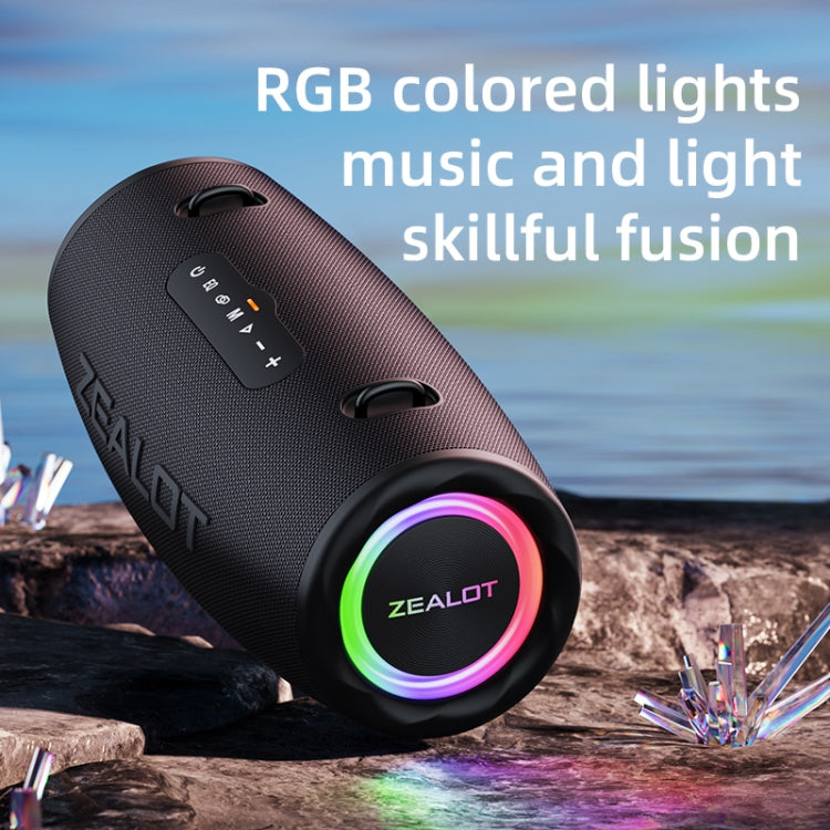 Zealot S87M 80W Portable Outdoor RGB Bluetooth Speaker with Dual Microphones(Black)