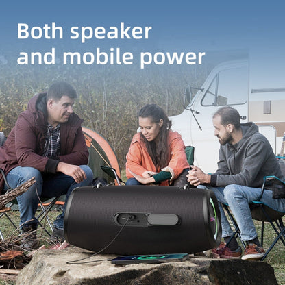Zealot S87M 80W Portable Outdoor RGB Bluetooth Speaker with Dual Microphones(Black)