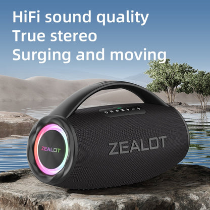 Zealot S97M 80W Outdoor Portable RGB Bluetooth Speaker with Microphone(Black)