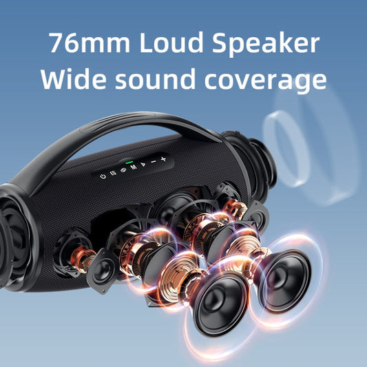 Zealot S97M 80W Outdoor Portable RGB Bluetooth Speaker with Dual Microphones(Black)