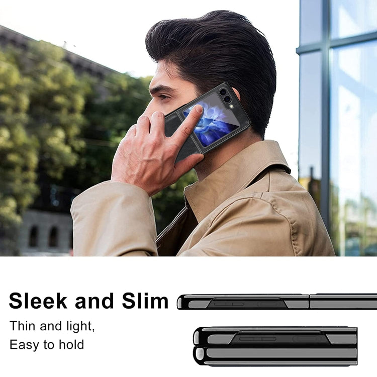 For Samsung Galaxy Z Flip5 VIETAO Crazy Horse Texture PU Phone Case(Brown)