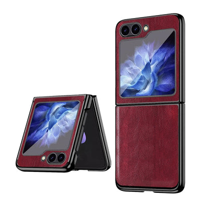 Pour Samsung Galaxy Z Flip6 / Flip7 FE Étui de téléphone en PU avec texture Crazy Horse VIETAO (Rouge)