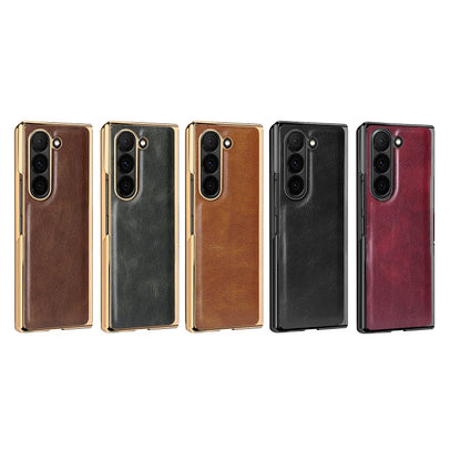 For Samsung Galaxy Z Fold6 VIETAO Crazy Horse Texture PU Phone Case(Black)