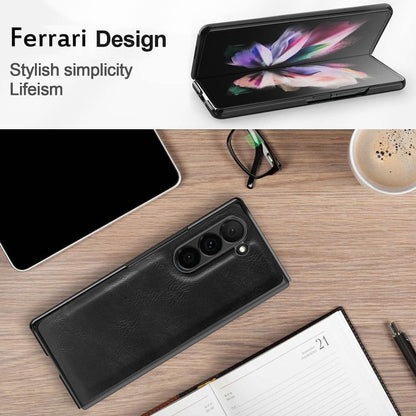 For Samsung Galaxy Z Fold6 VIETAO Crazy Horse Texture PU Phone Case(Black)