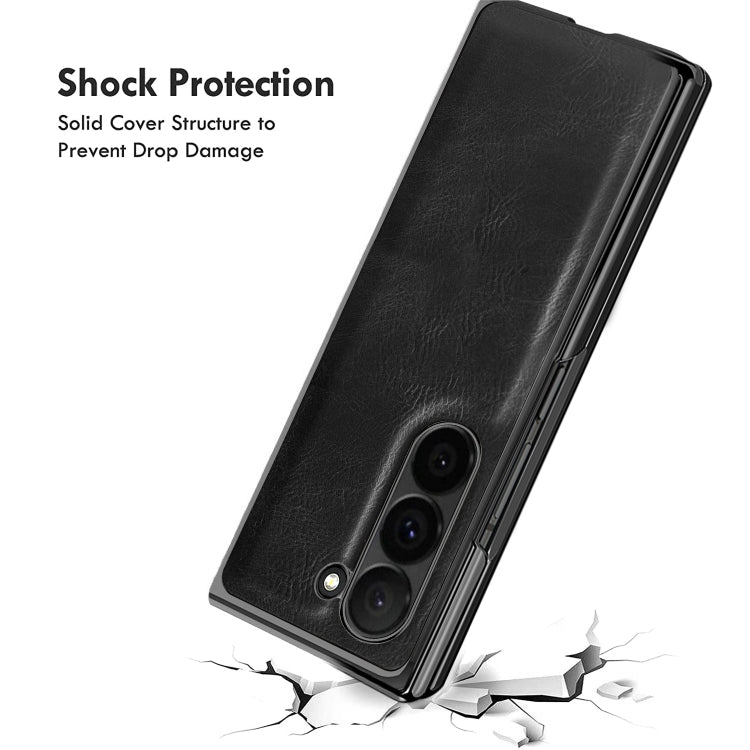 For Samsung Galaxy Z Fold6 VIETAO Crazy Horse Texture PU Phone Case(Red)