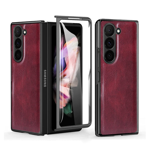 For Samsung Galaxy Z Fold6 VIETAO Crazy Horse Texture PU Phone Case(Red)
