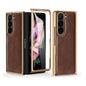 For Samsung Galaxy Z Fold6 VIETAO Crazy Horse Texture PU Phone Case(Coffee)