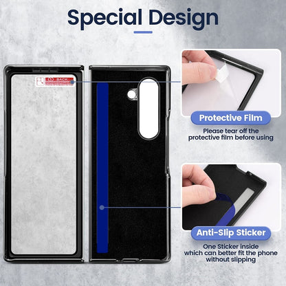 For Samsung Galaxy Z Fold6 VIETAO Crazy Horse Texture PU Phone Case(Coffee)
